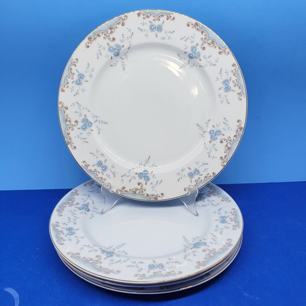 Imperial China "Seville" Japan Set Of 4 W. Dalton10 1/2" Dinner Plates 1940-1960